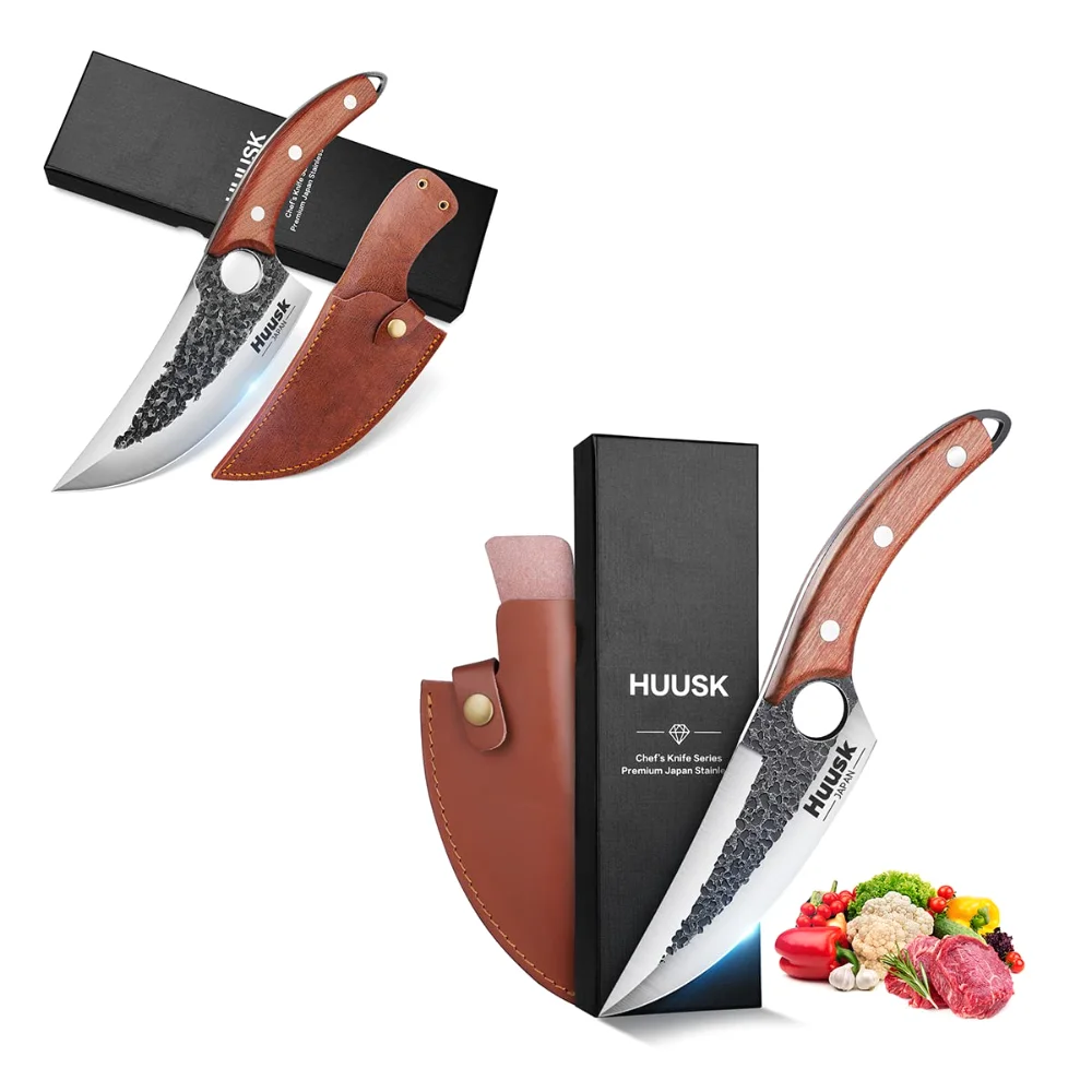 Huusk Upgraded 7. Chef Knife Bundle, 7.09", Green