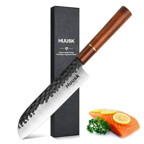 Huusk Japanese Chef Knife, 7", Silver