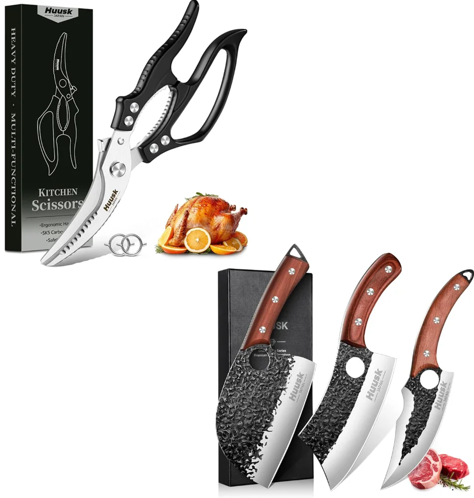 Huusk Butcher Knife Set Bundle
