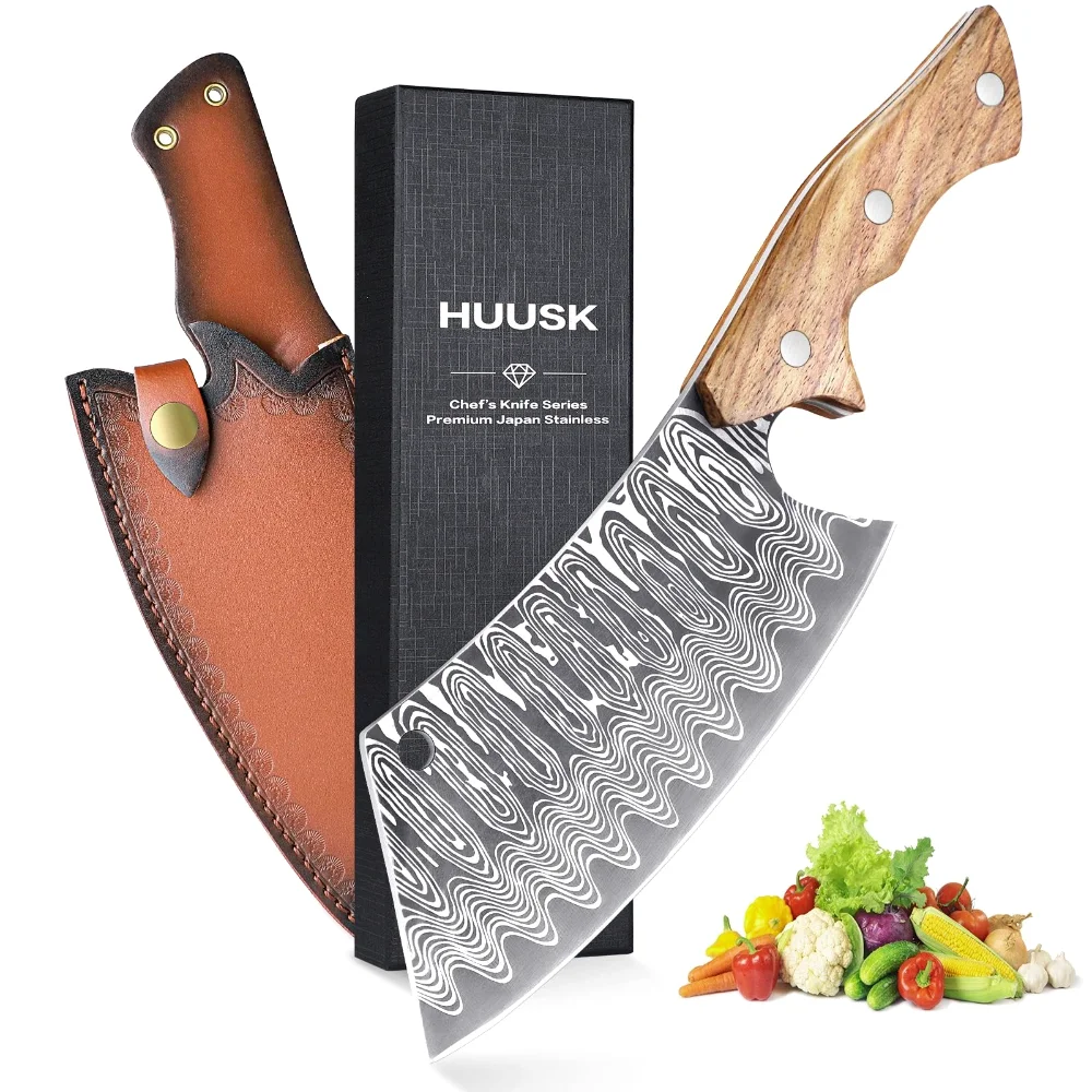 Huusk Meat Cleaver Knife, Black