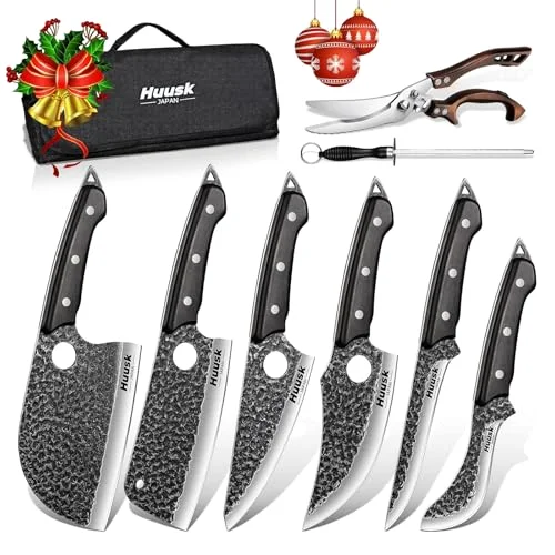 Huusk Butcher Knife Set, 8 pieces, Black