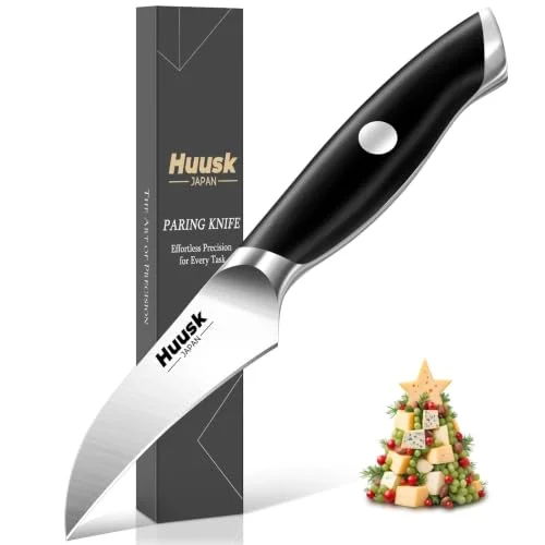Huusk Birds Beak Paring Knife, 2.7", Black