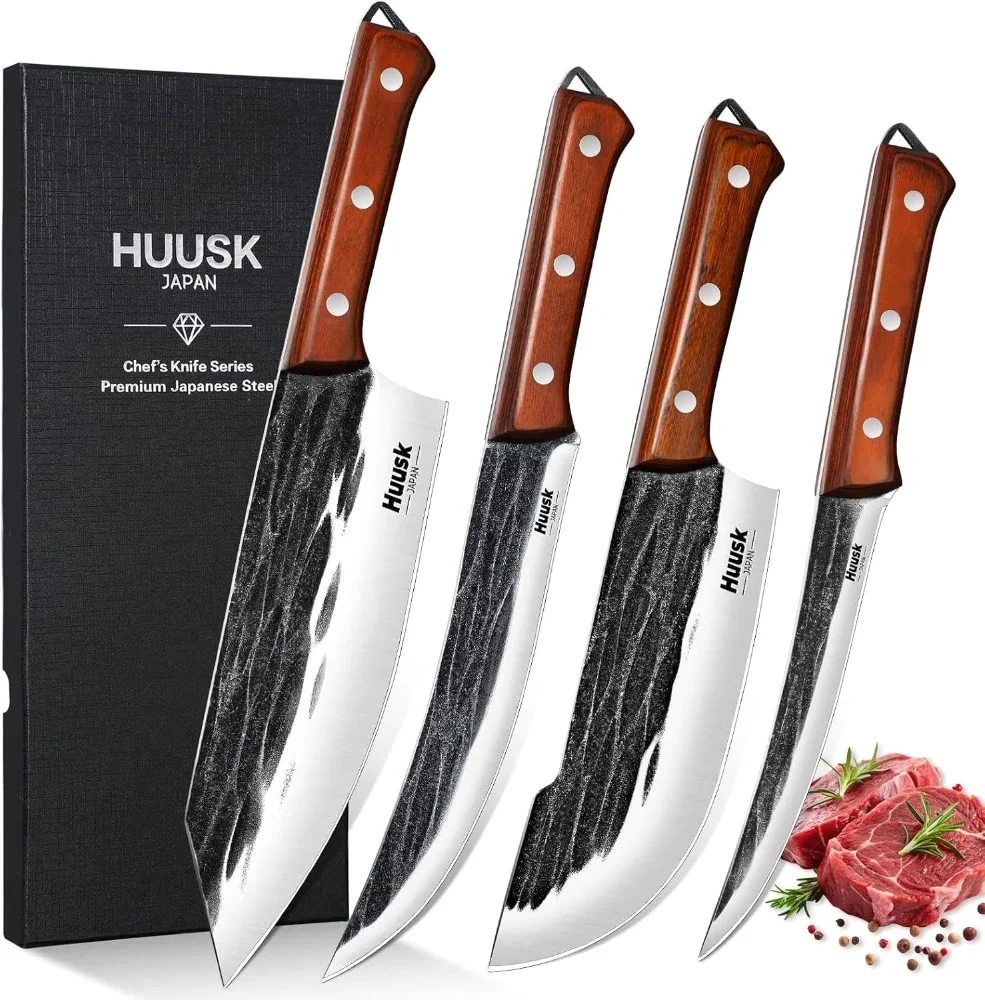 Huusk Butcher Knife Set, 4 pieces, Silver