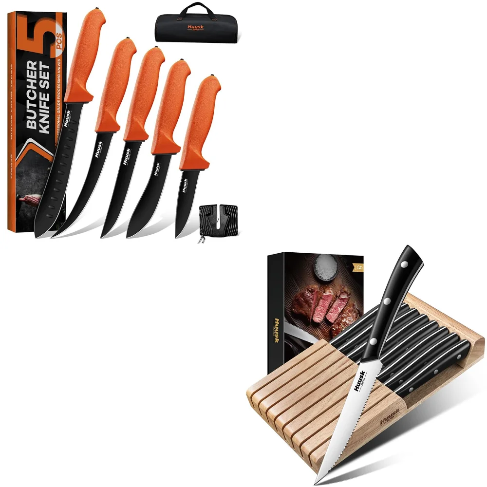 Huusk Butcher Knife Set, 8 pieces