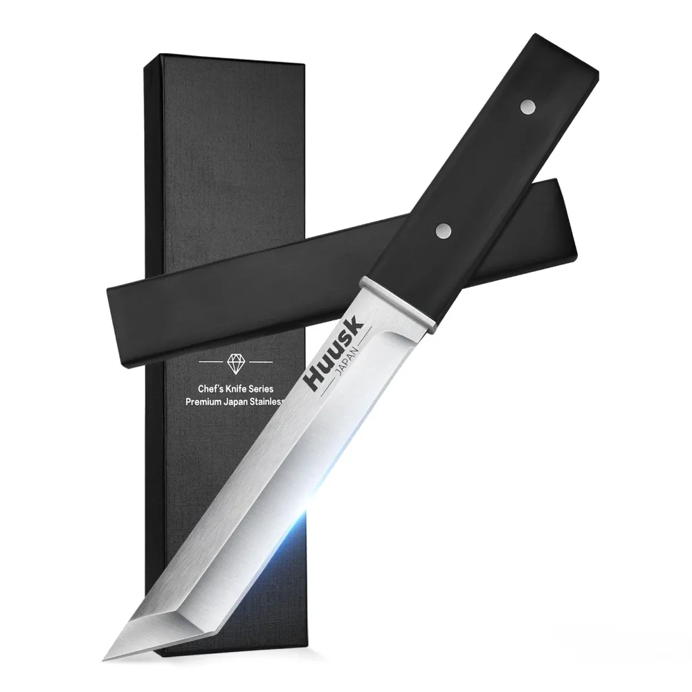 Huusk Japanese Fixed Blade Knife, Black