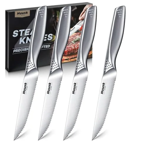 Huusk Steak Knife Set, 4.5", 4 pieces, Silver