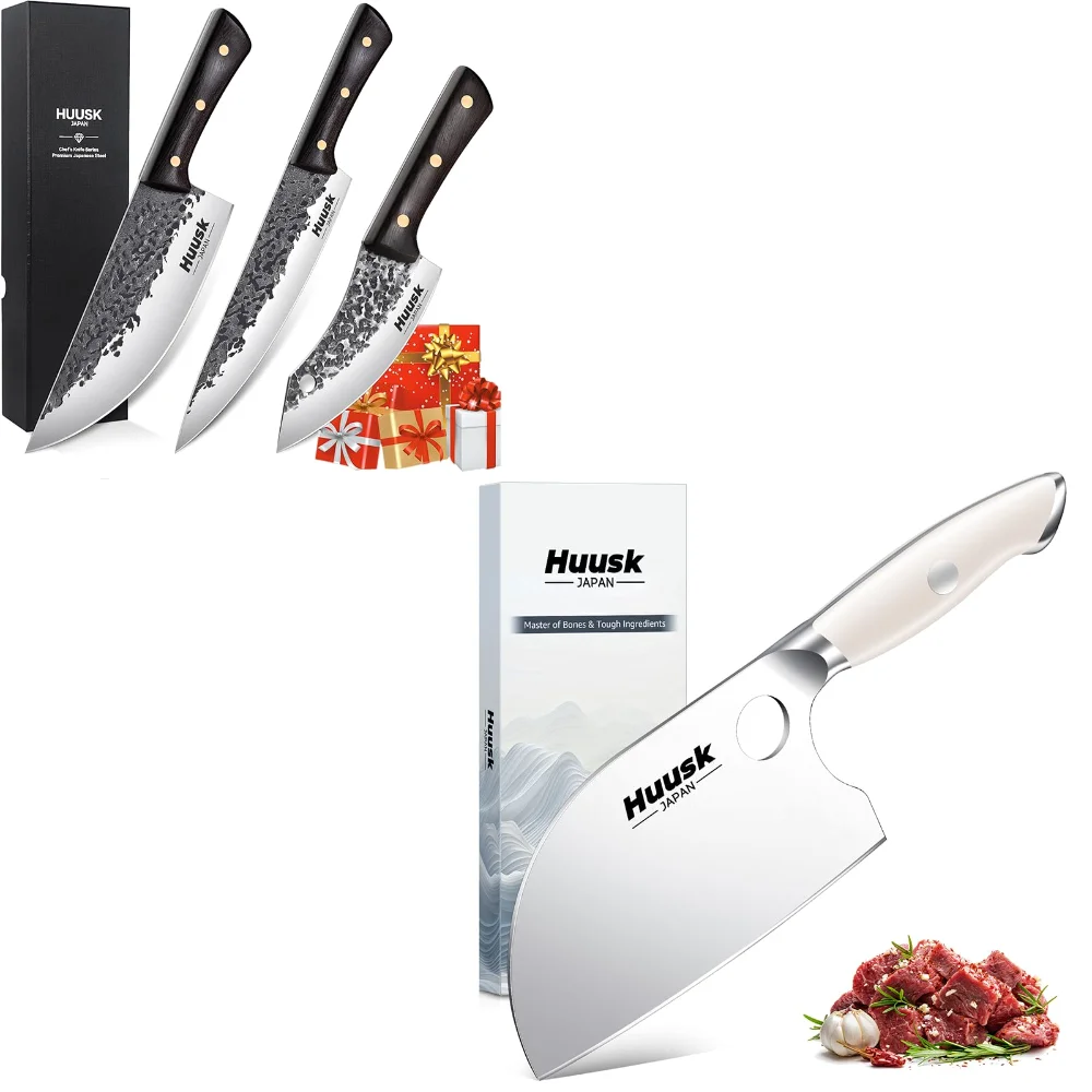 Huusk Hand Forged Chef Knife Set