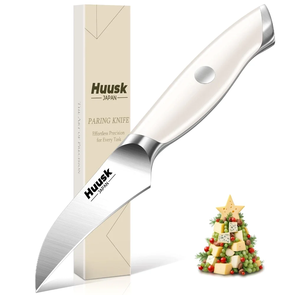 Huusk Birds Beak Paring Knife, 2.7", White
