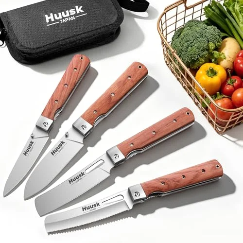 Huusk Folding Chef Knife Set, 4 pieces