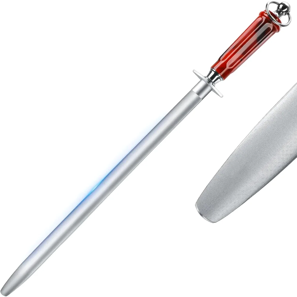 Huusk Knife Sharpener Rod, 12", Red