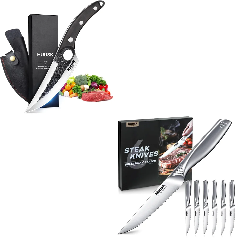 Huusk Serrated Steak Knife Set, 6 pieces, Stainless