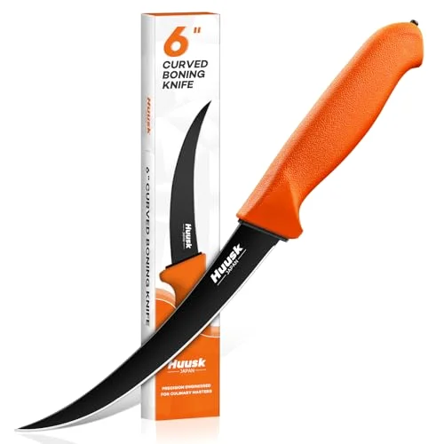Huusk Curved Boning Knife, 6", Orange
