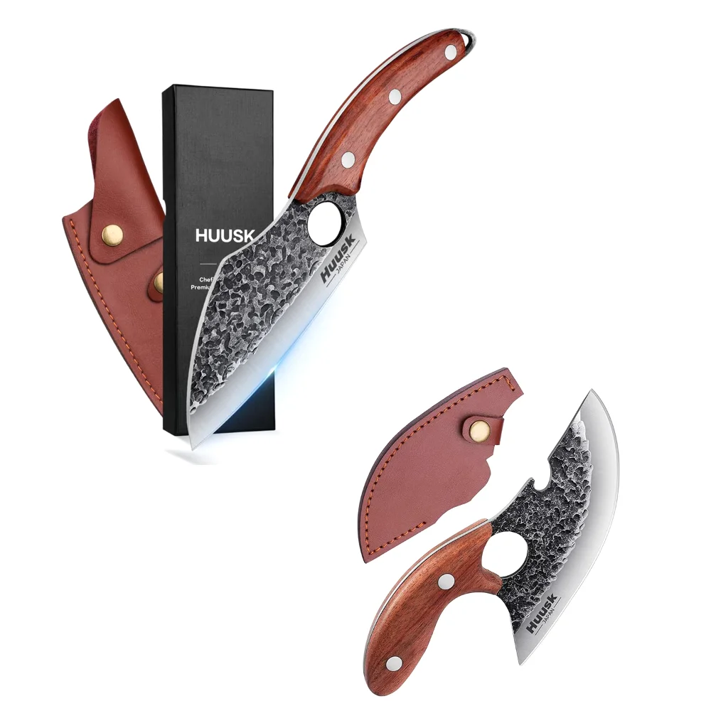 Huusk Sharp Small Meat Cleaver Bundle, Stainless