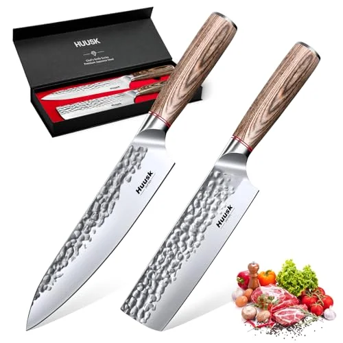 Huusk Japanese Kitchen Knife Set, 2 pieces, Silver