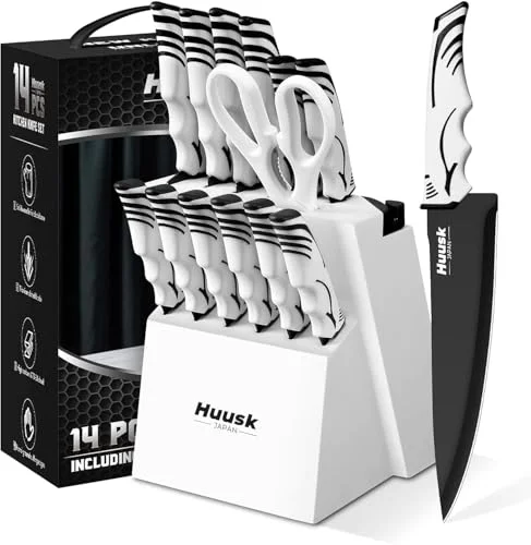 Huusk Knife Block Set, White