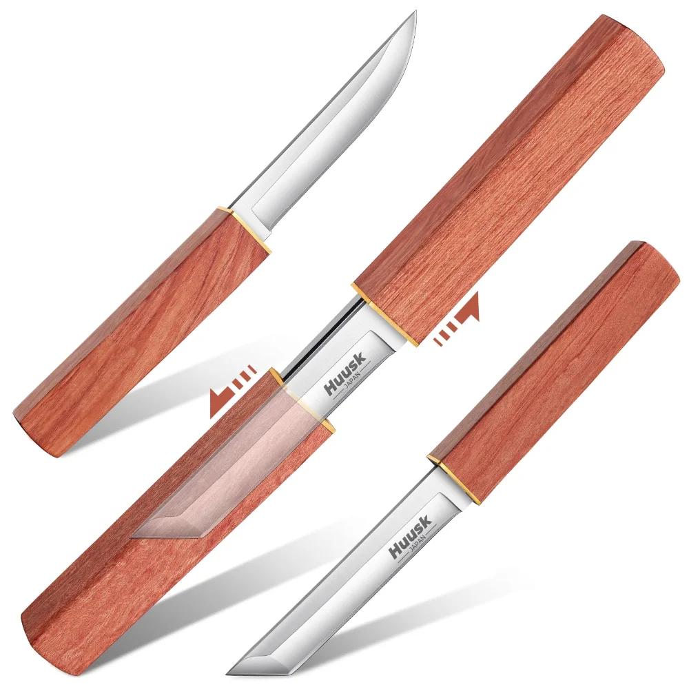 Huusk Double Tanto Knife, Brown