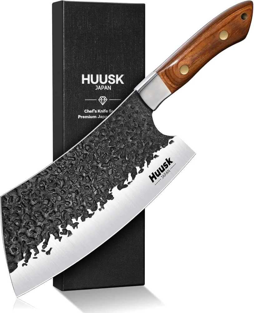 Huusk Meat Cleaver Knife, 7", Silver