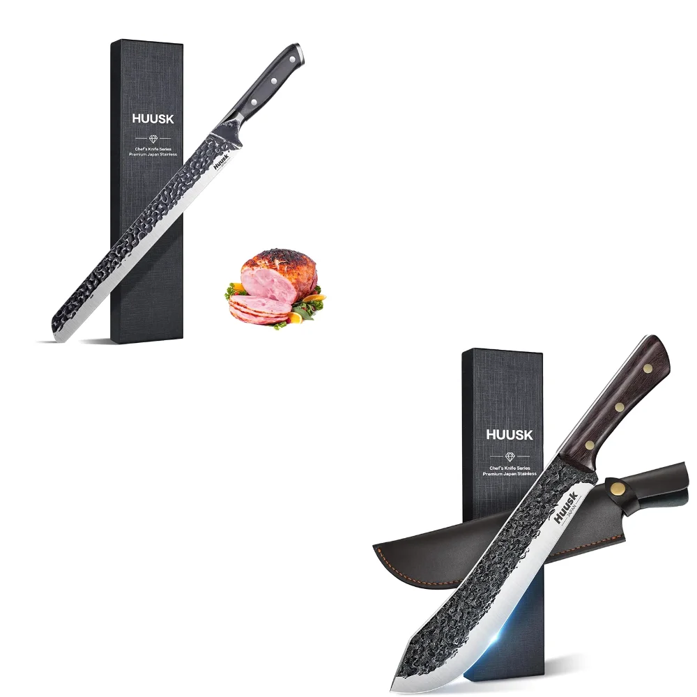 Huusk Butcher Knife, 11.5", Black